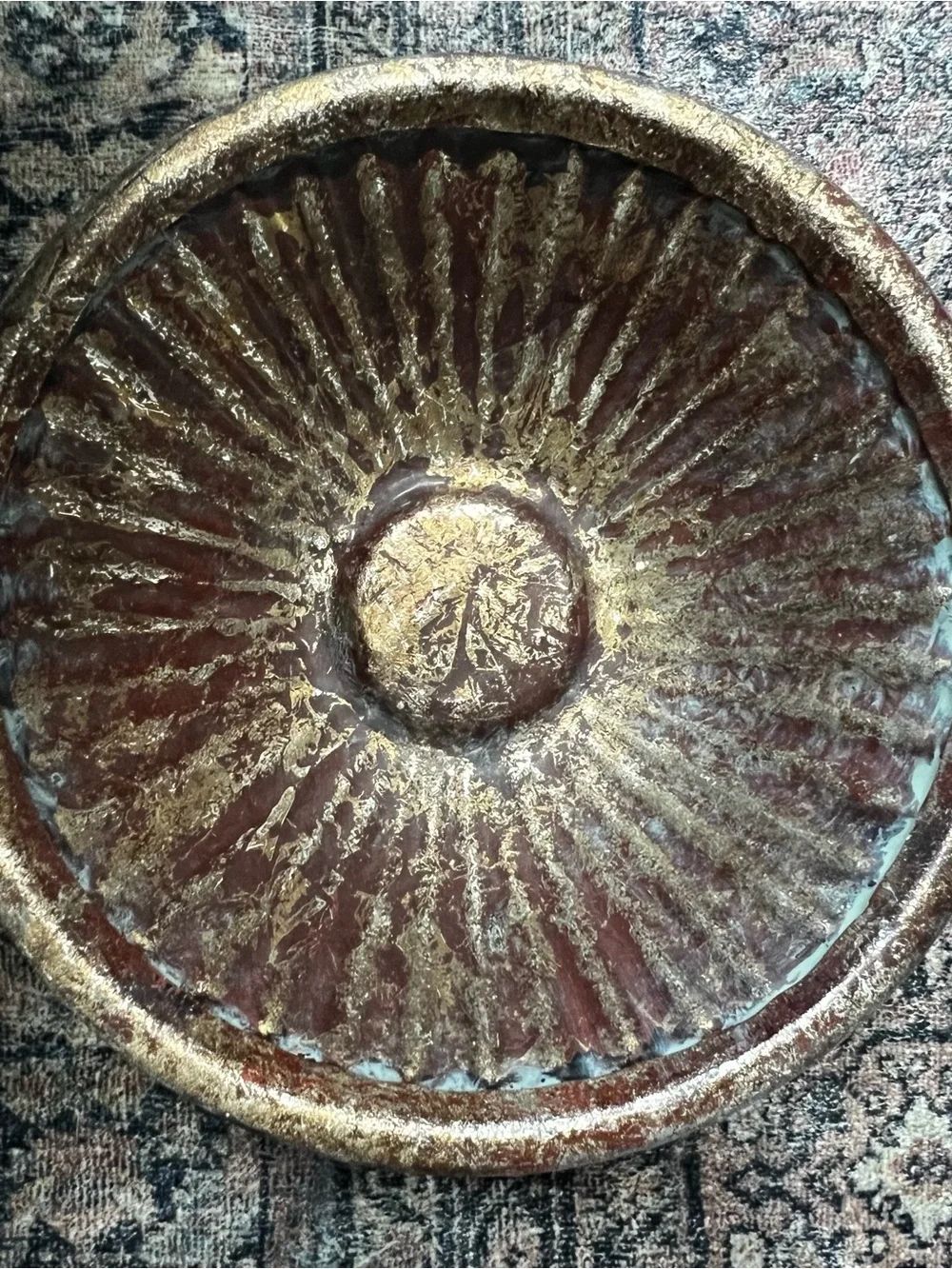 Antique-Style Decorative DistressedMetal Bowl